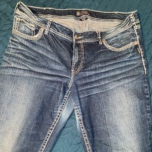 Silver Suki Flap Pocket Jeans Size 20